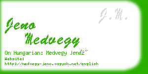 jeno medvegy business card